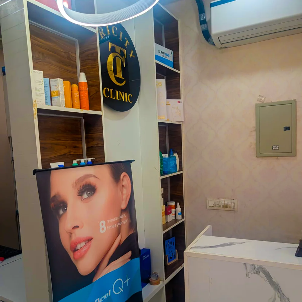 Laser and facial care setup at Tricity Clinic Zirakpur